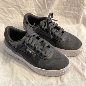 Puma Cali Sequin Platform Sneakers in Dark Grey, Women’s size 7